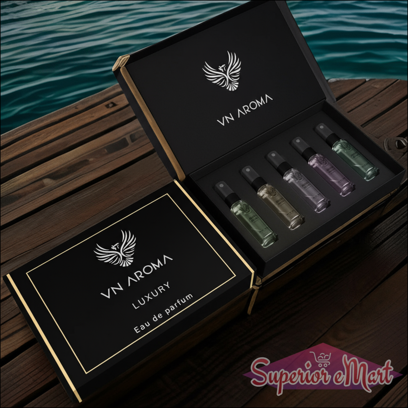 VN Aroma Luxury Unisex Perfume Gift Set with Four Elegant Scents in Chic Packaging