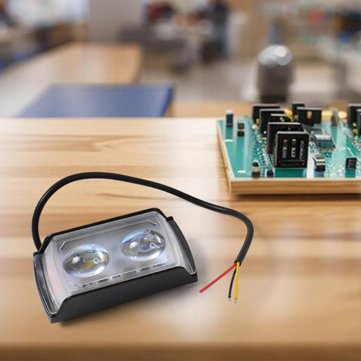 Universal mini fog light with dual lenses and wires ideal for various automotive projects