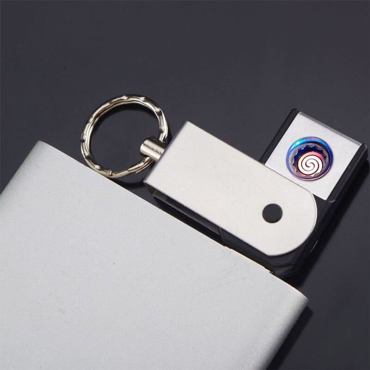 USB mini portable lighter with keychain design for easy carrying and quick ignition