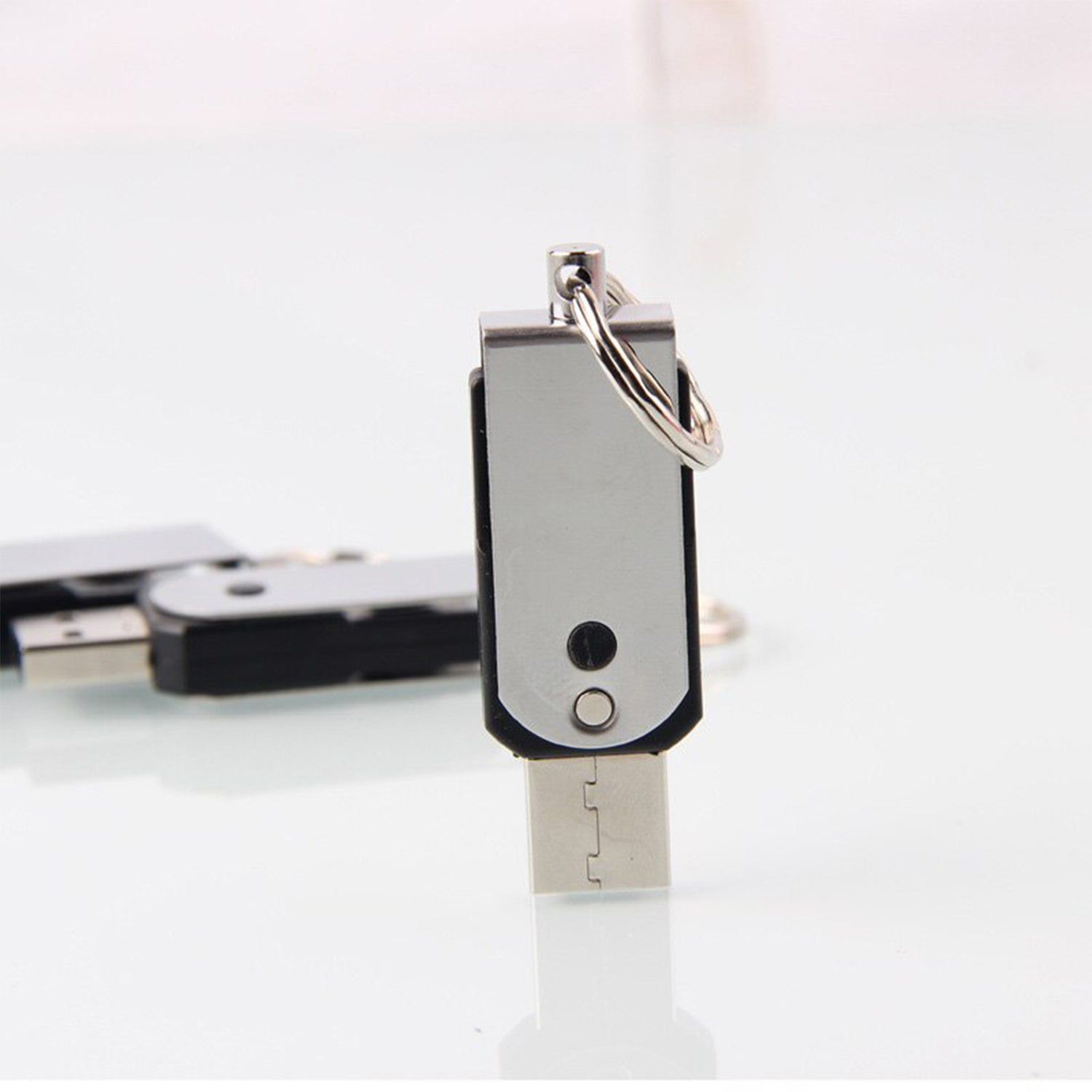 USB mini portable lighter in sleek design with keychain for easy carrying