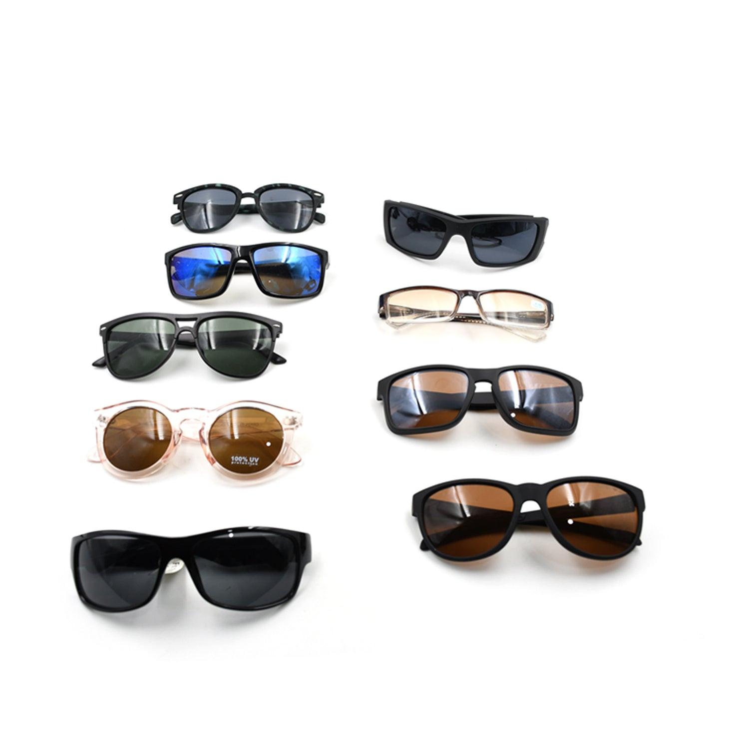 Variety of UV protection sunglasses for men and women in different styles and colors