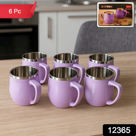 Double Wall Stainless Steel Mug Set (6pc200ml)