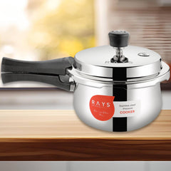 Stainless Steel Rays Fusion Pressure Cookers With Outer Lid (3.5 Litres) - Superior eMart