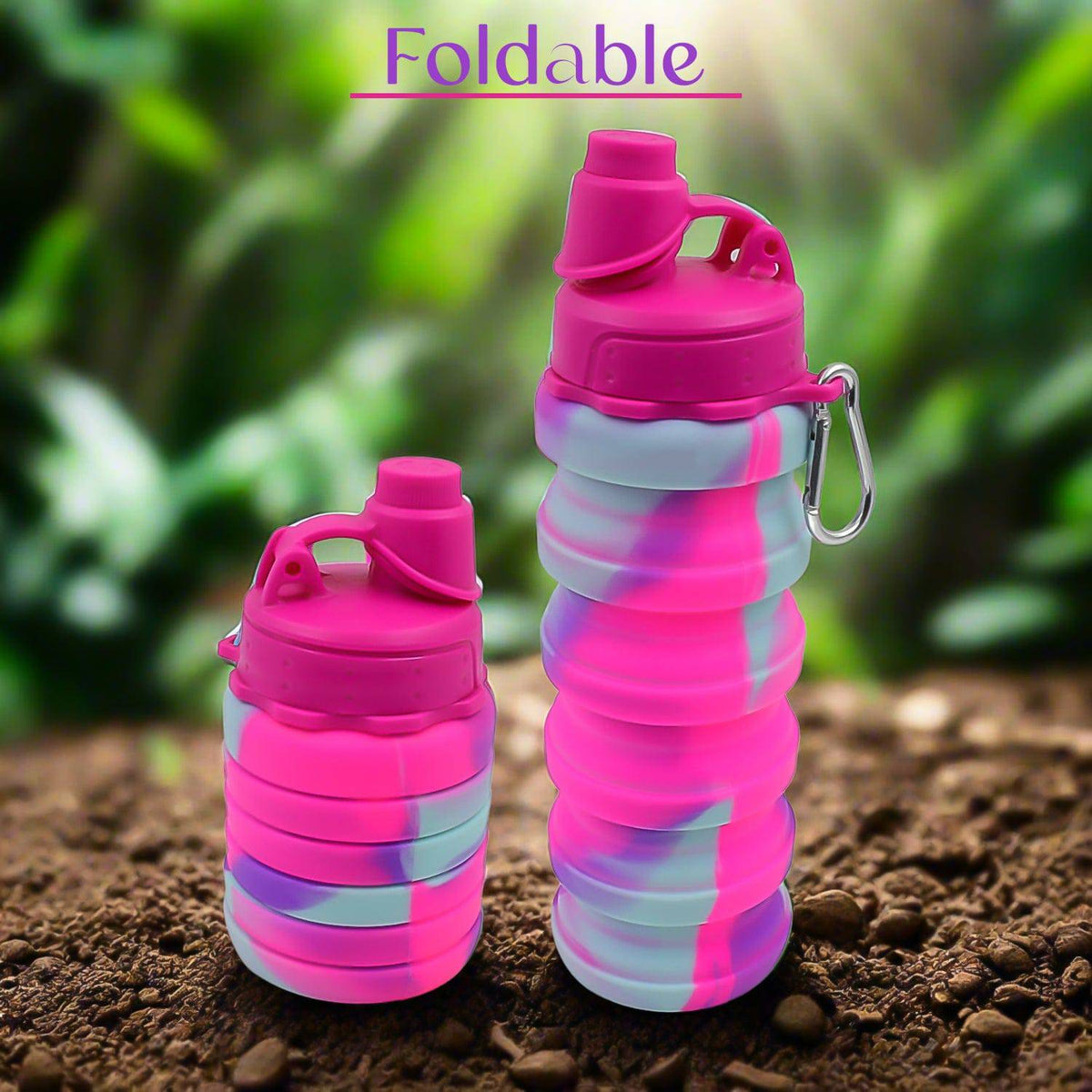 Silicone Foldable Water Bottle (1 Pc  24 Cm Foldable  500 Ml) - Superior eMart