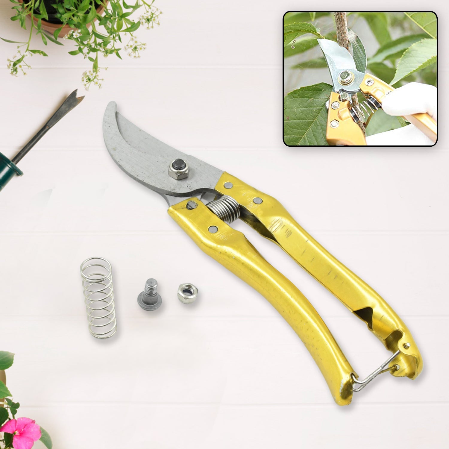 Gardening Tools - Garden Shears Pruners Scissor (1 Pc) - 0498_steel_garden_cutter_1pc