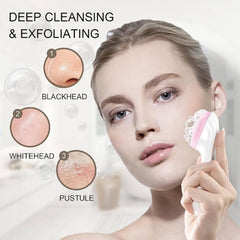 Silicone Face Scrubber Exfoliating Brush Manual Handheld Facial Cleansing Brush (1 Pc) - Superior eMart