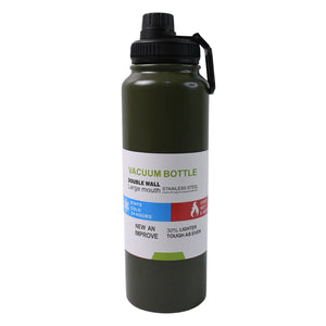 Superior eMart double wall insulated bottle 1000ml in green with large mouth and durable design