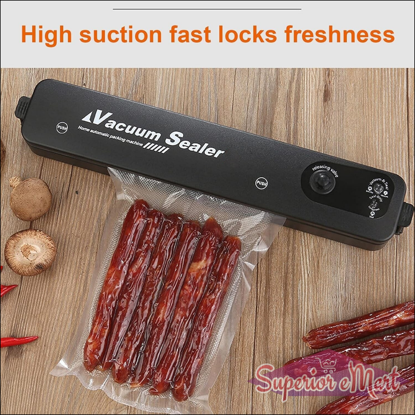 Vacuum Sealer Machine With 10 Pcs Bag (1 Set) - Superior eMart