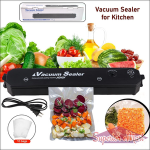 Vacuum Sealer Machine With 10 Pcs Bag (1 Set) - Superior eMart