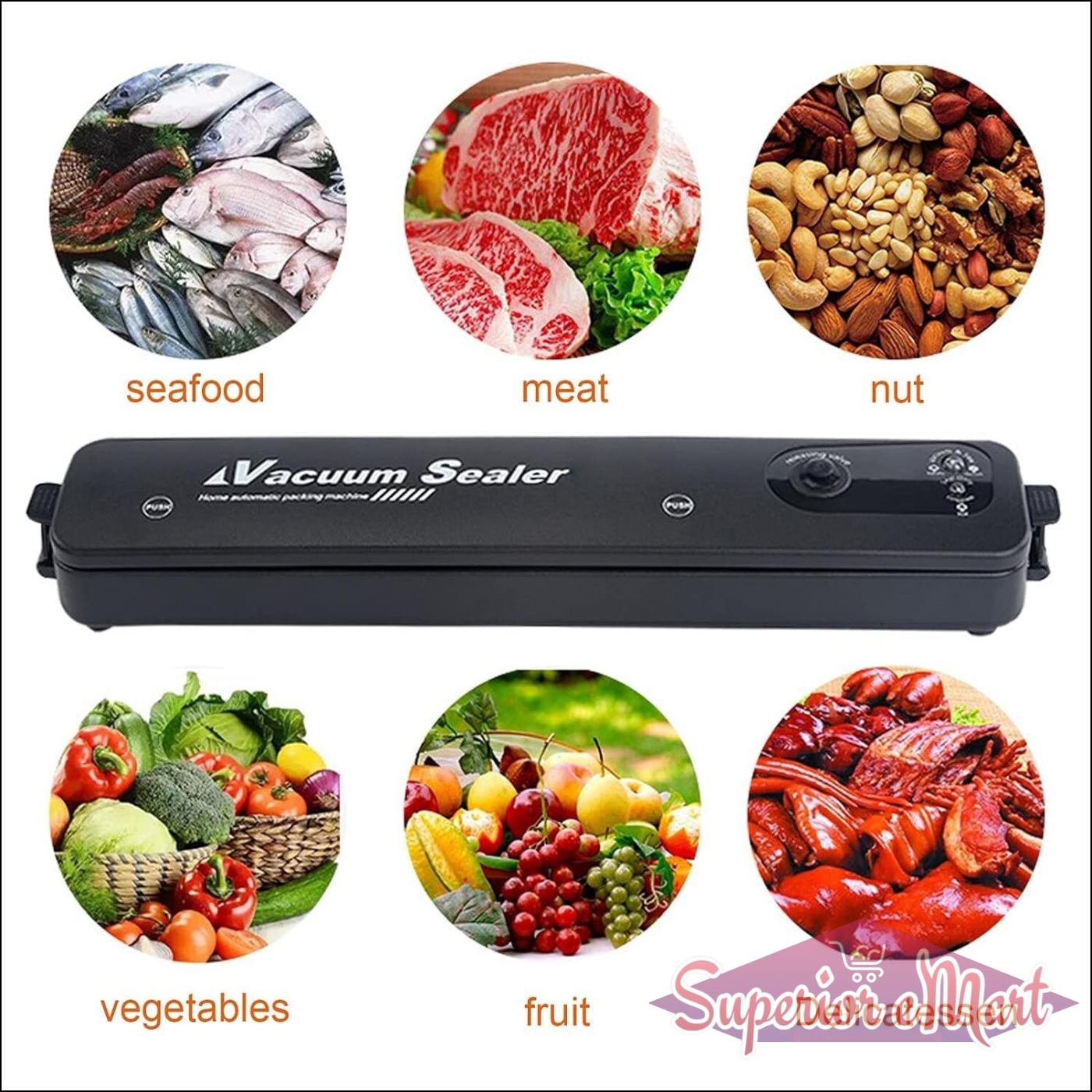 Vacuum Sealer Machine With 10 Pcs Bag (1 Set) - Superior eMart