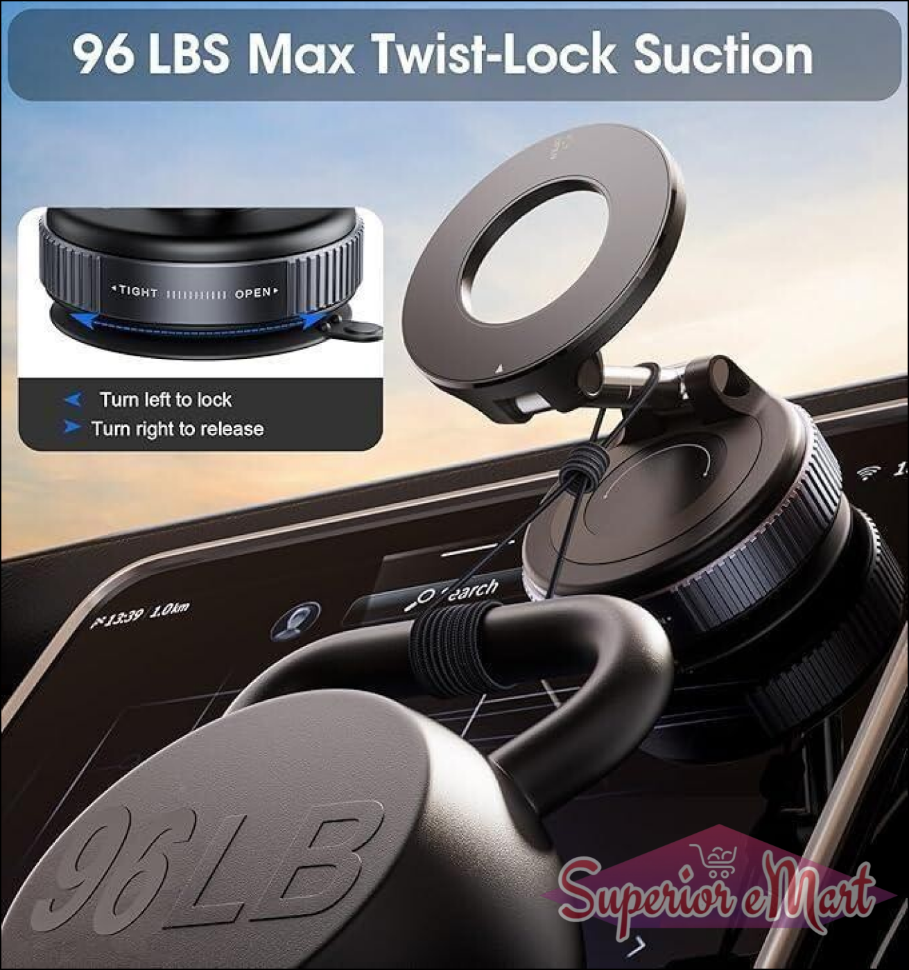 Vacuum Suction Magnetic Mobile Phone Holder - Superior eMart