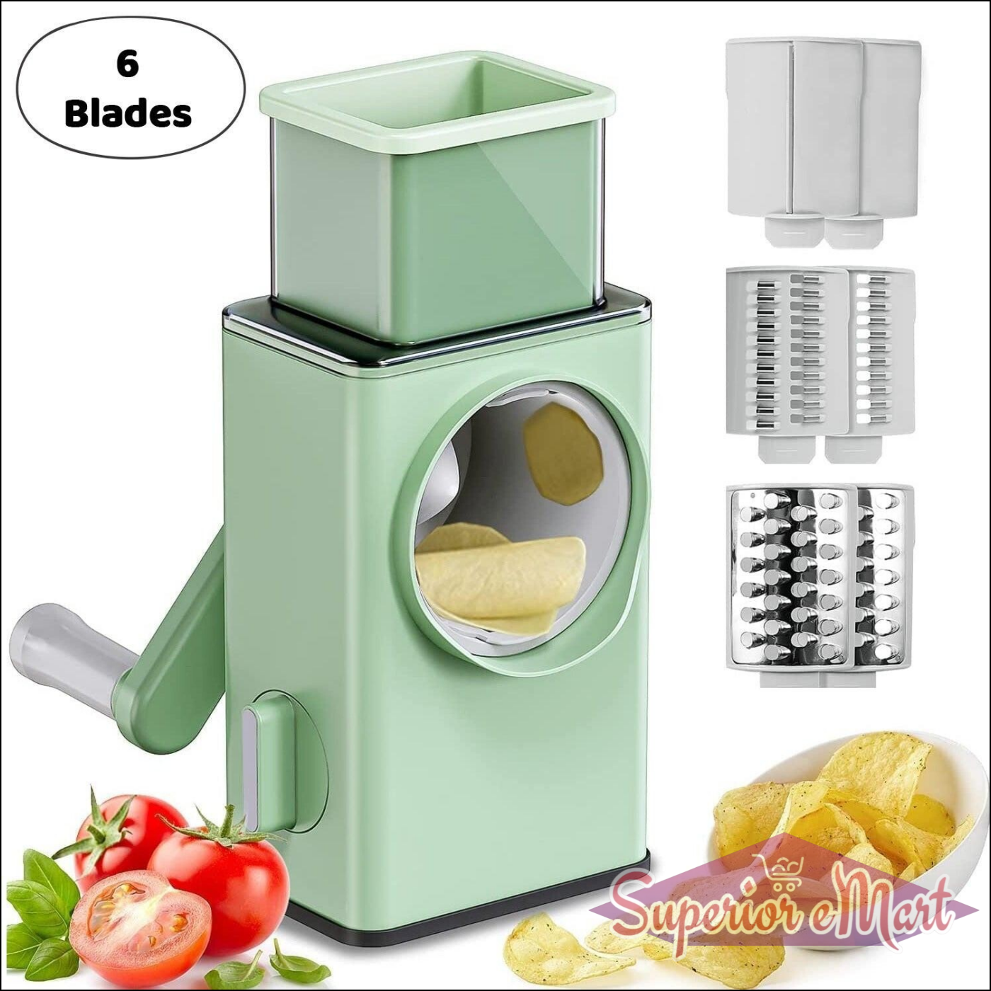 Vegetable Chopper Veg Chopper And Dicer With 6 Blades - Superior eMart