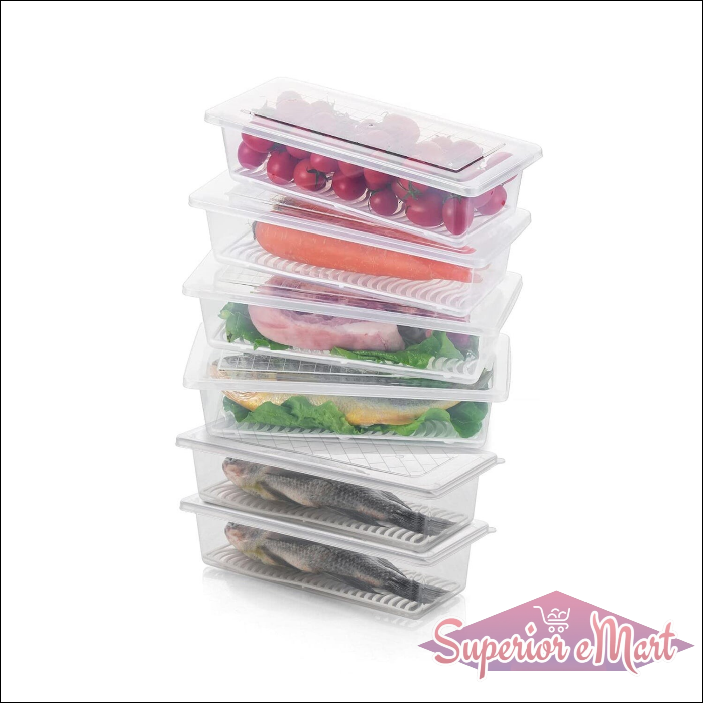 Vegetables | Fruits Freezer Storage Container ( 6pc 1500ml ) - Superior eMart
