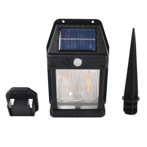 18w solar wall lights with solar panel and mounting accessories for outdoor garden use