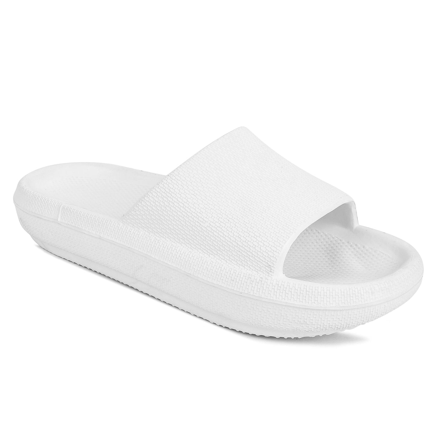 Stylist White Mens Slide with a Comfortable and Lightweight Design for Everyday Wear