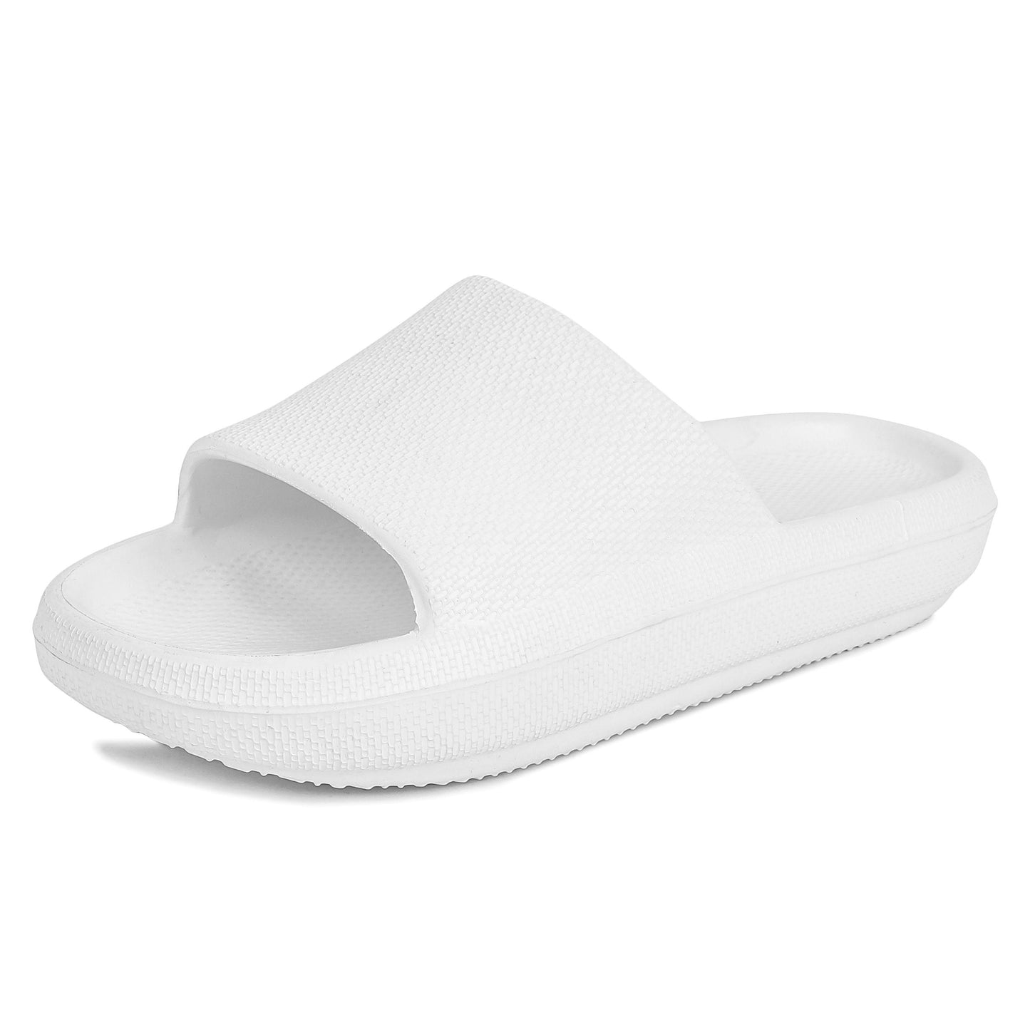 Stylist White Mens Slide with Comfortable Open-Toe Design for Casual Wear