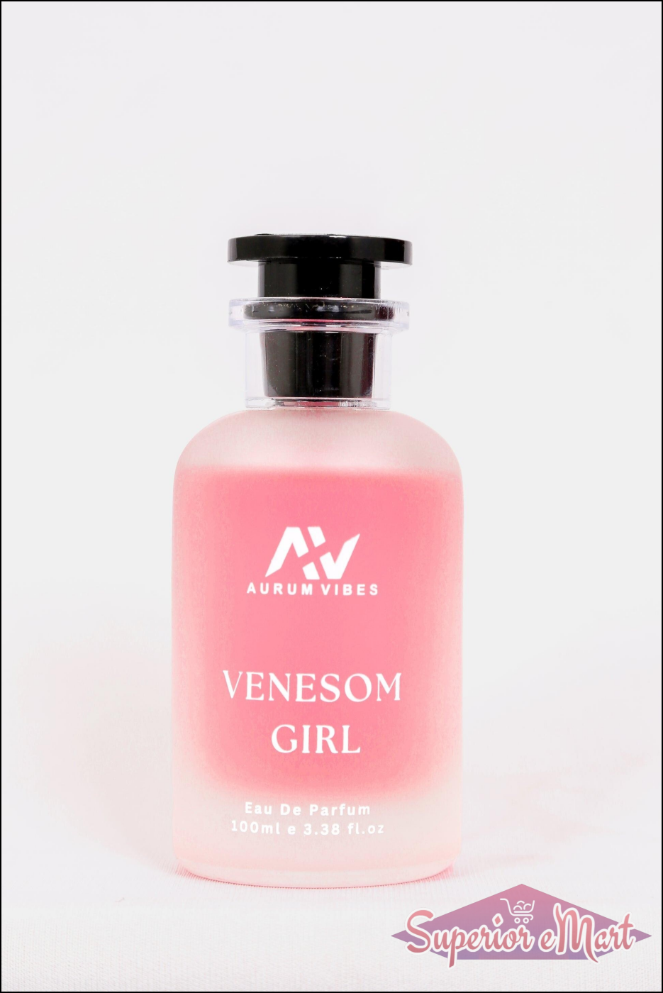 Venesom Girl perfume for women in a sleek pink bottle with a stylish black cap