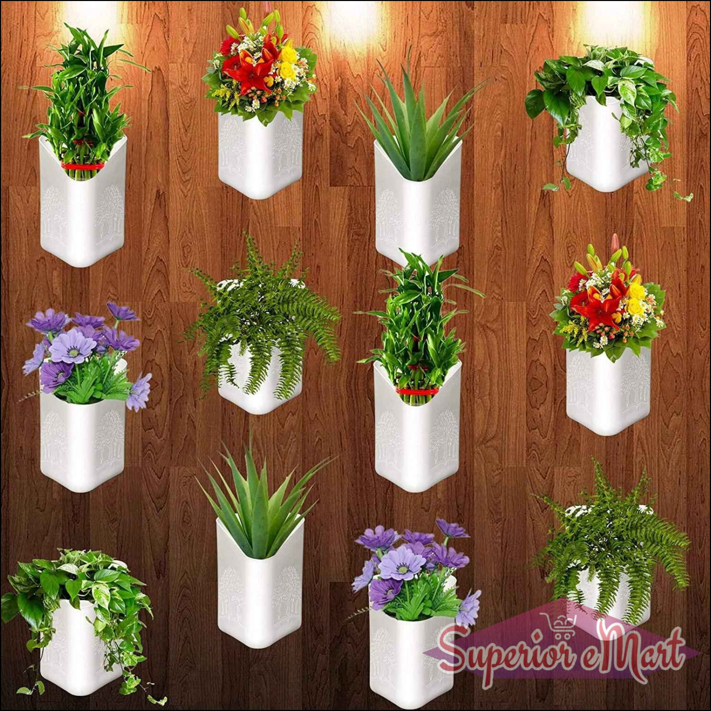Vertical Wall Hanging Planters - Multicolor - Superior eMart
