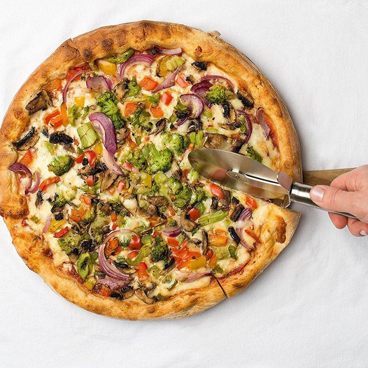 Superior eMart Stainless Steel Pizza Cutter for Perfect Slices