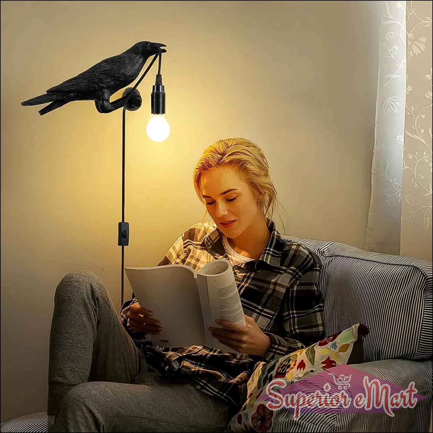 Vintage Crow Table Lamp - Superior eMart