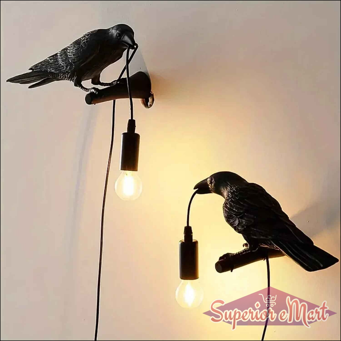 Vintage Crow Table Lamp - Superior eMart
