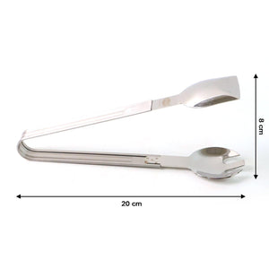 2-in-1 stainless steel serving tong with a sleek design for easy food serving and grilling