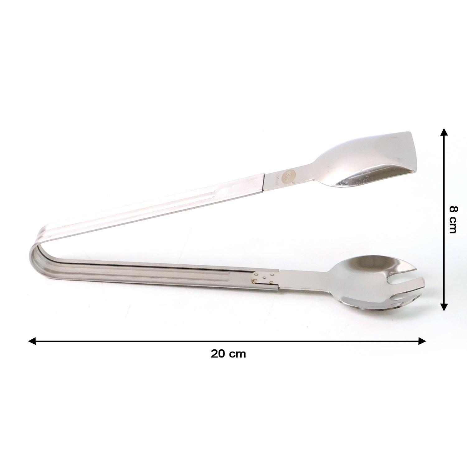 2-in-1 stainless steel serving tong with a sleek design for easy food serving and grilling