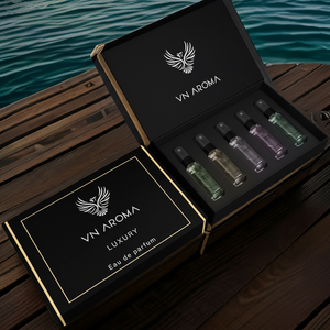VN Aroma Luxury Unisex Perfume Gift Set with Four Elegant Scents in Chic Packaging