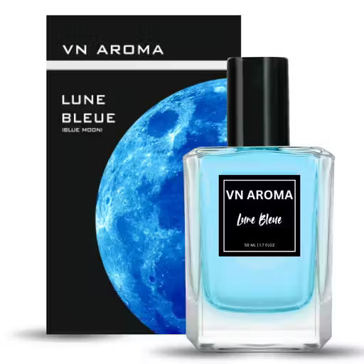 VN Aroma Lune Bleue 50ml luxury unisex perfume set with a striking blue moon design