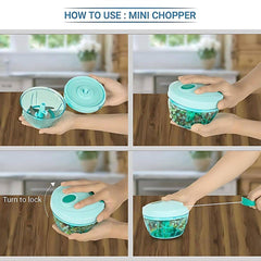 3 Blades Handy Chopper And Slicer Used Widely For Chopping And Slicing (450 Ml  1 Pc) - Superior eMart