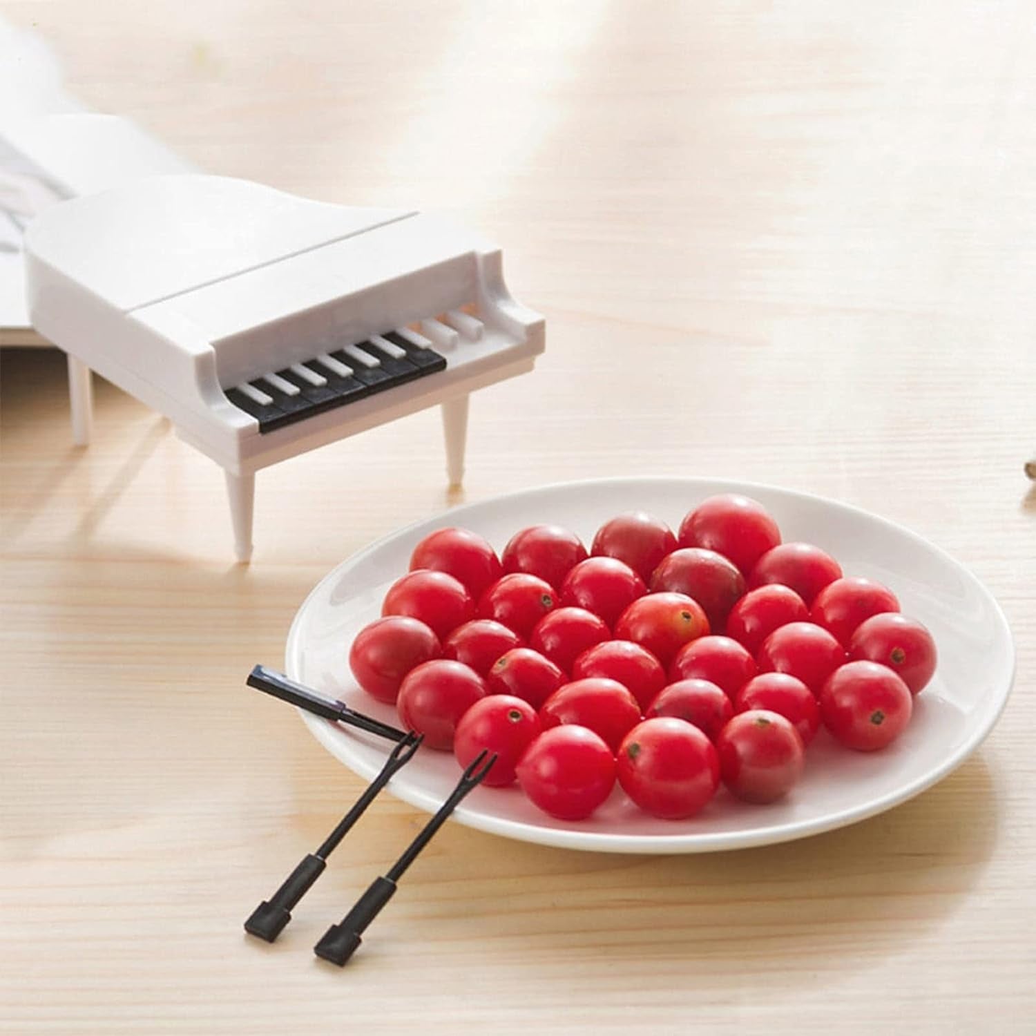Creative Piano Fruit Forks Set / Food Sticks For Dessert / Fruit Snack Picking Kitchen Dining Tools (10 Pc Set)