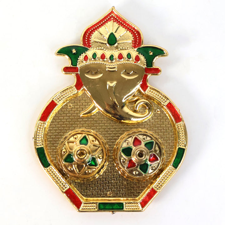 Ganesh Design Decorative Kumkum Box - (1 Pc)