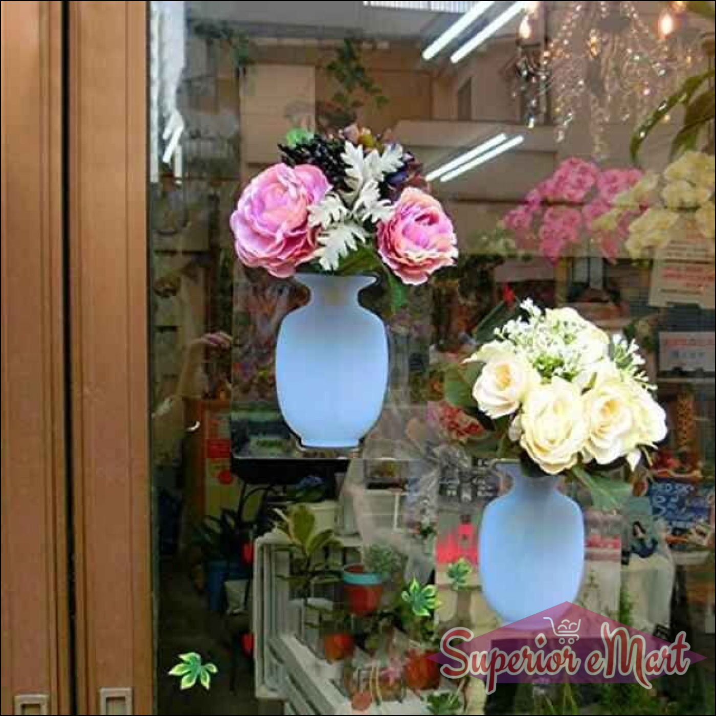 Wall Mounted Flower Pot Sticker Multicolor