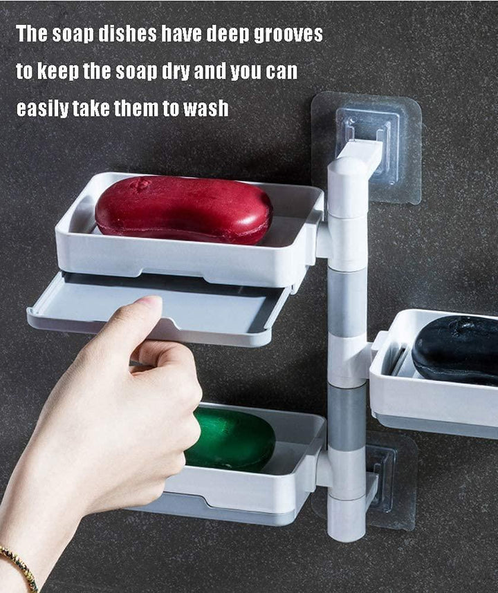 Superior eMart wall mounted soap dish holder with deep grooves for keeping soap dry and easy removal