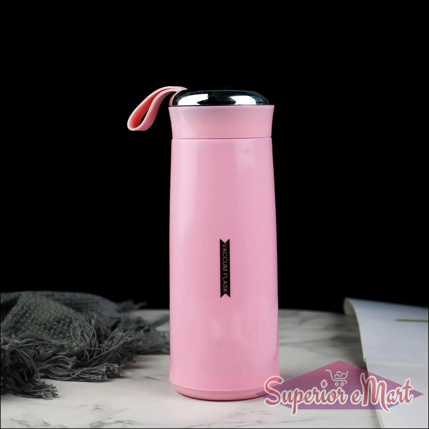 Pink leak proof glass water bottle with a stainless steel lid for safe hydration