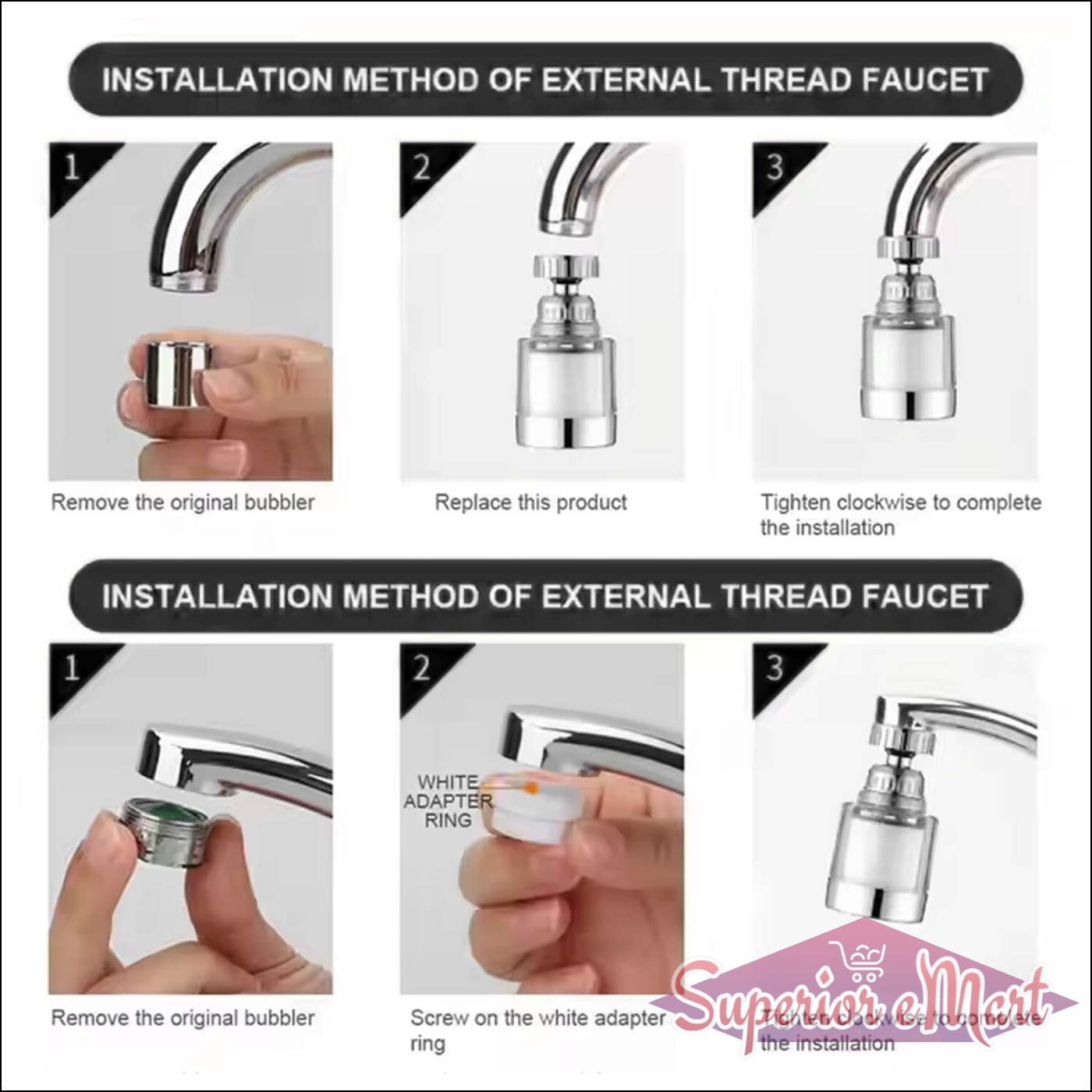 Water Faucet Extender Swivel Faucet Aerator (1 Pc) - Superior eMart