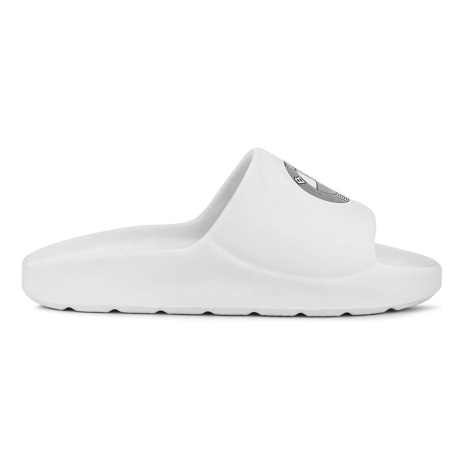 Comfortable White Slider for men, featuring a sleek design and durable outsole for casual wear