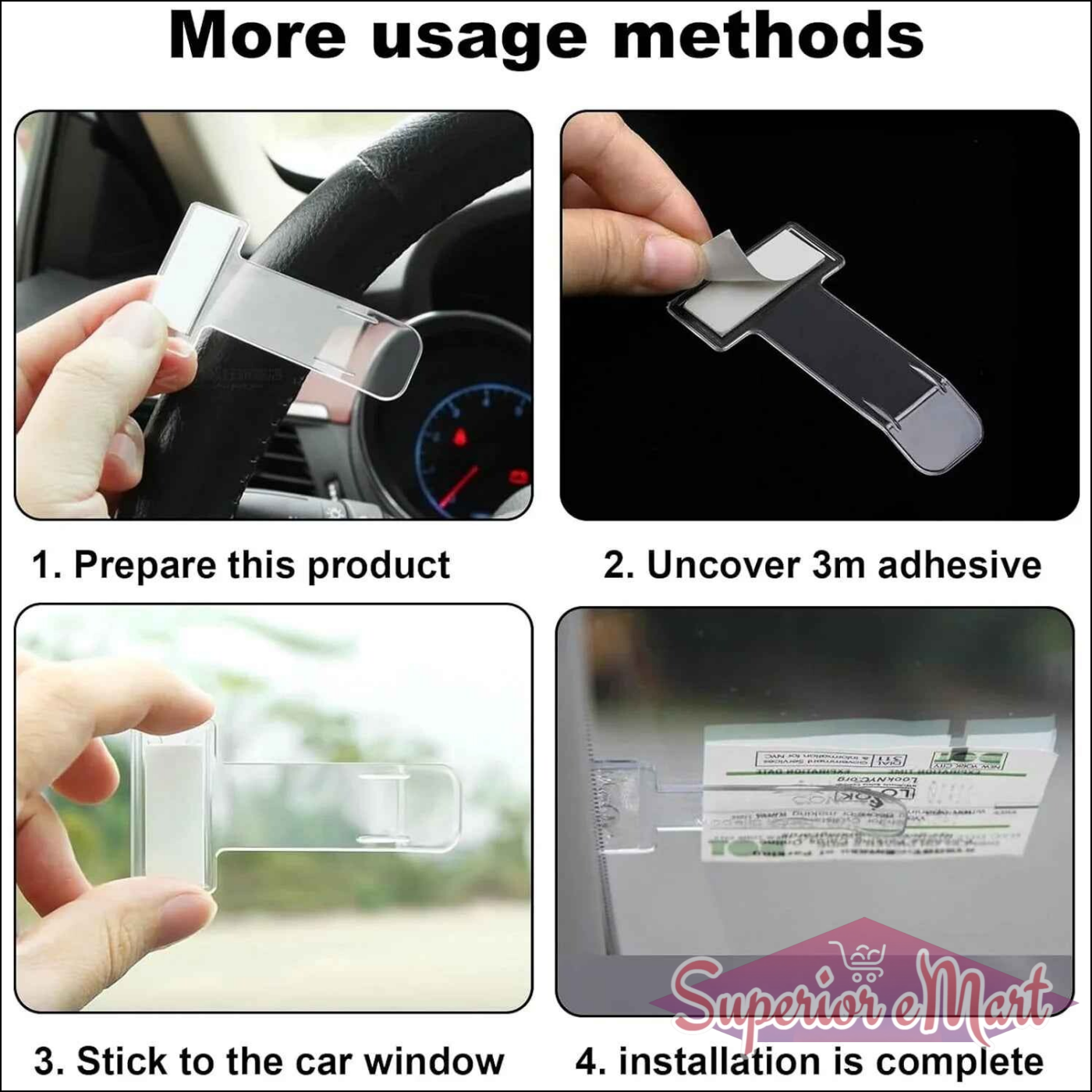 Windscreen Ticket Holder - 2 Pcs - Superior eMart