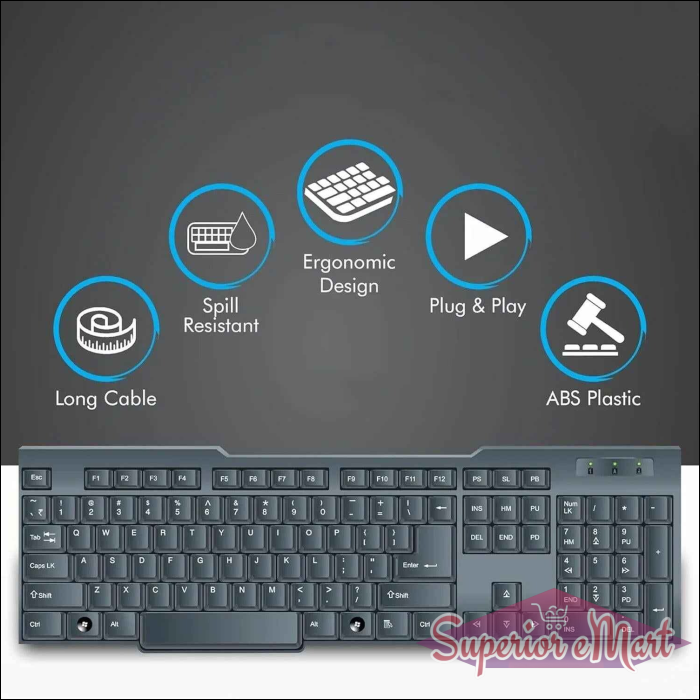 Wired USB Keyboard 104 - Superior eMart