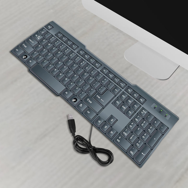 Superior eMart wired USB keyboard 104 keys with a sleek design and comfortable key layout