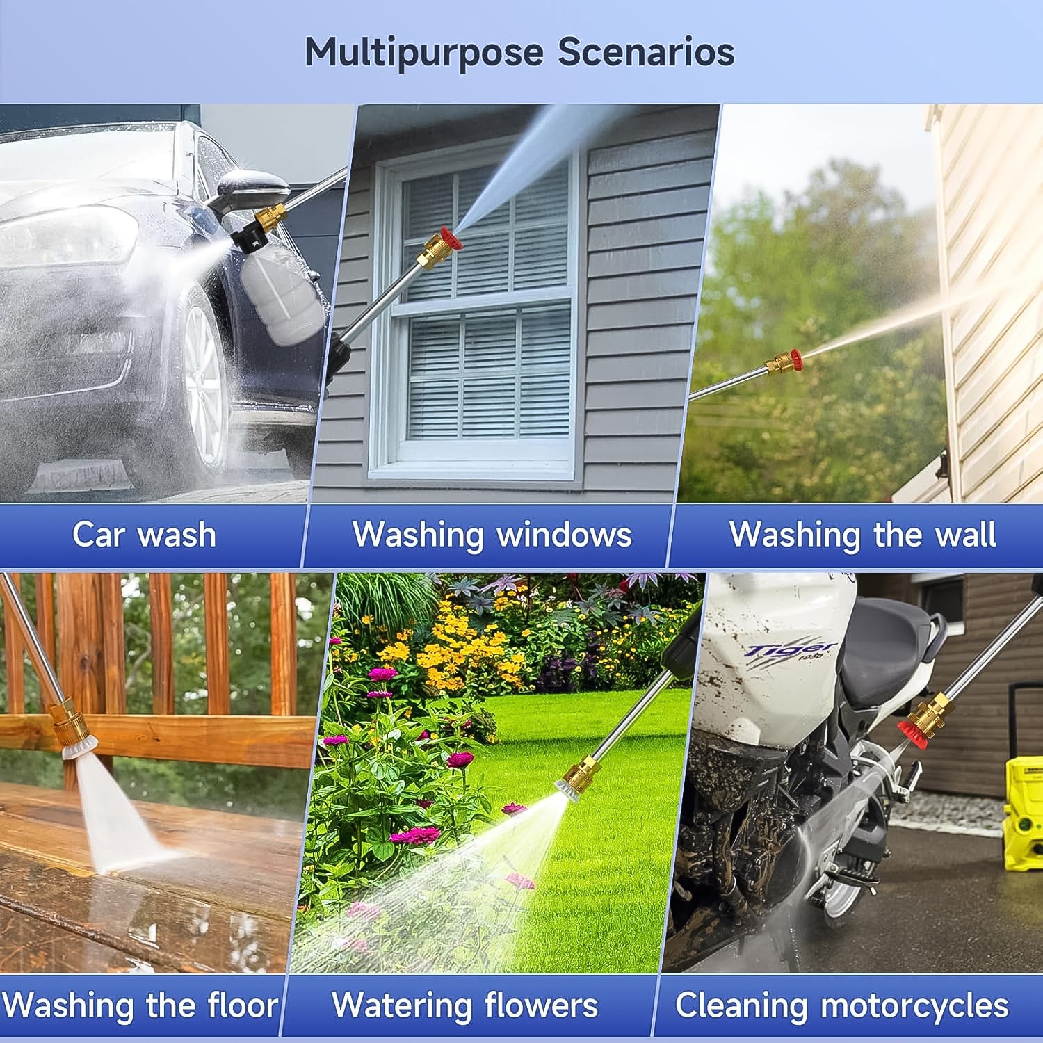 Wireless high pressure car washer for car cleaning, window washing, and multi-scenario use