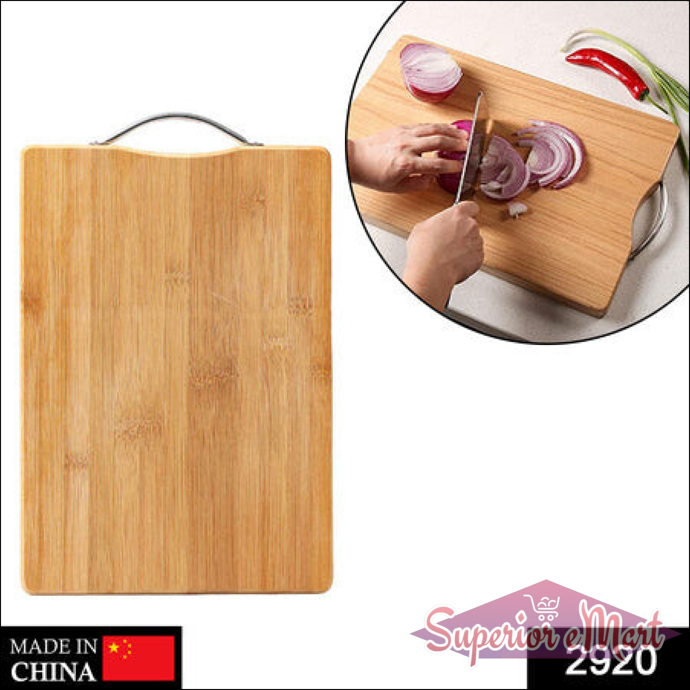 Wooden Chopping  Cutting Board With Anti Skid Mat - Superior eMart