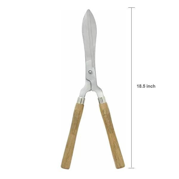 Superior eMart wooden handle hedge shears with 18.5-inch stainless steel blades for precise trimming