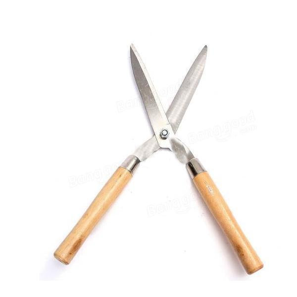 Superior eMart wooden handle hedge shears with stainless steel blades for precise garden trimming