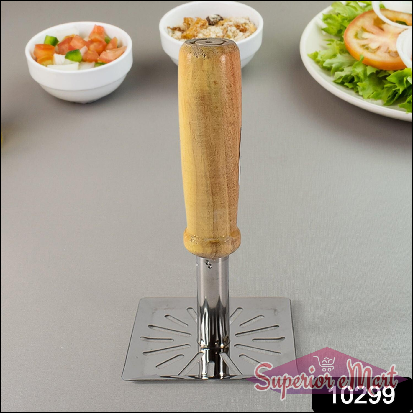 Wooden Handle Potato Masher - Durable Kitchen Tool - Superior eMart