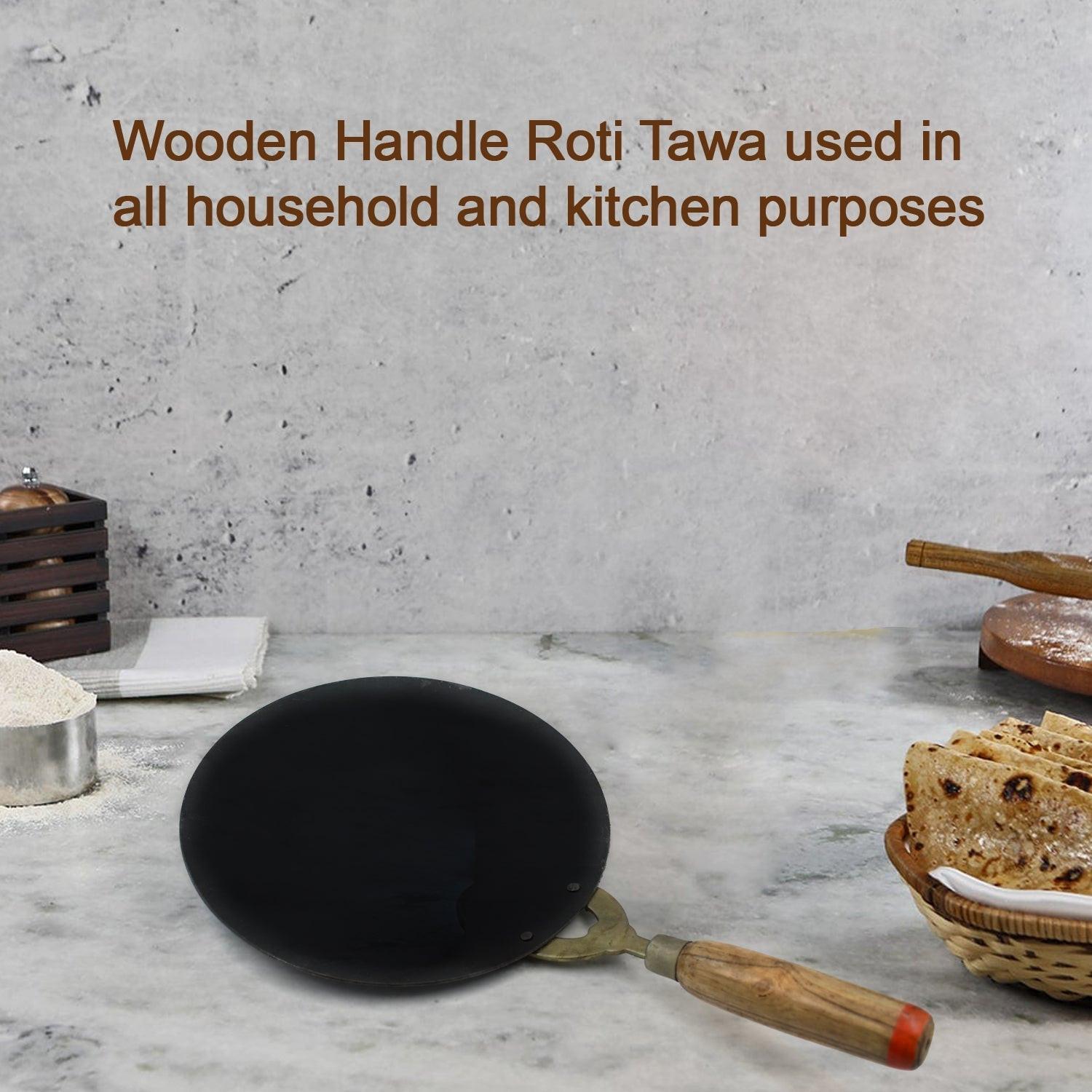 Wooden handle roti tawa designed for all household and kitchen cooking needs