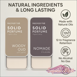Superior eMart Woody Oud Solid Perfume with natural oils for long-lasting fragrance and no alcohol