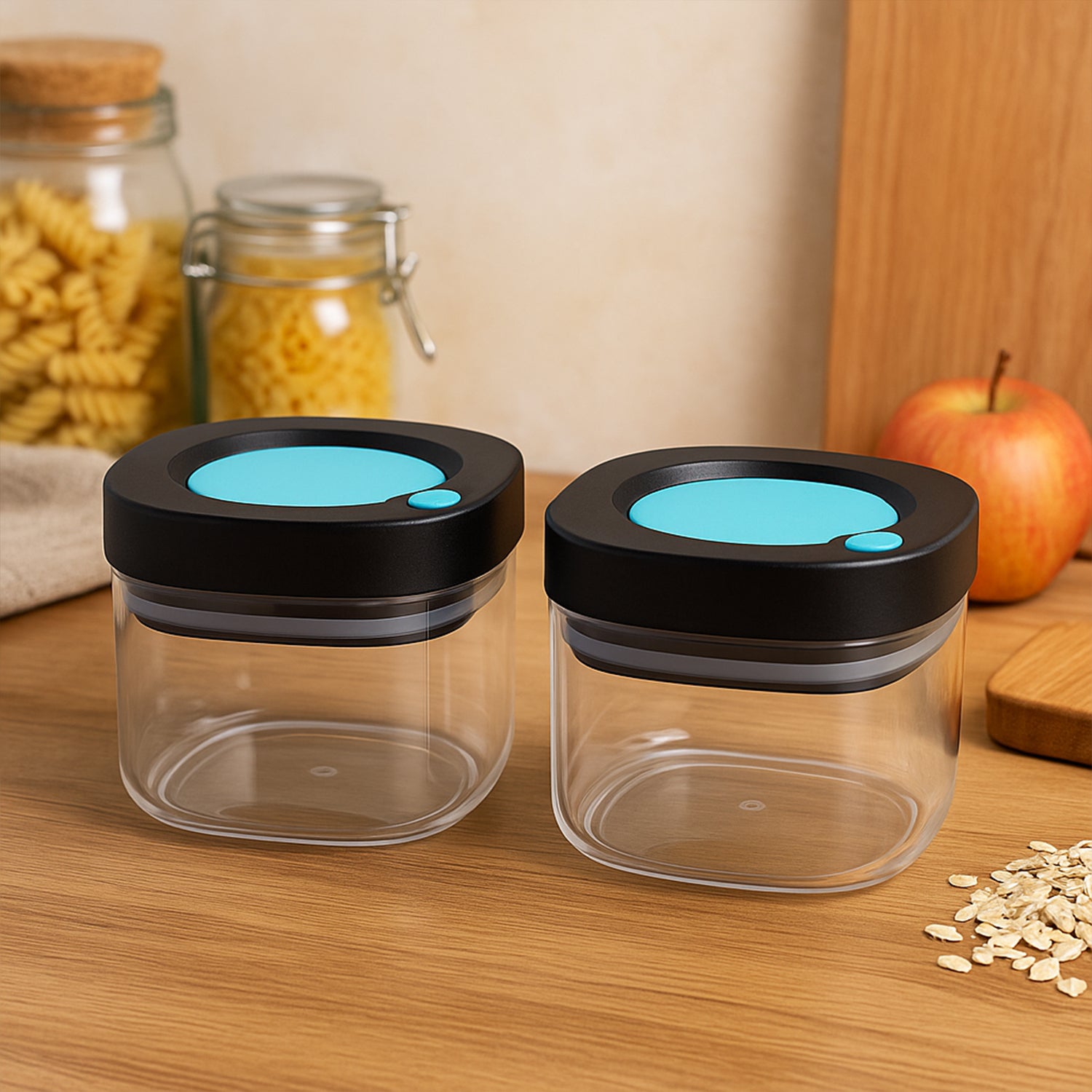Airtight Kitchen Storage Containers  (2 Pc Set  500 Ml)