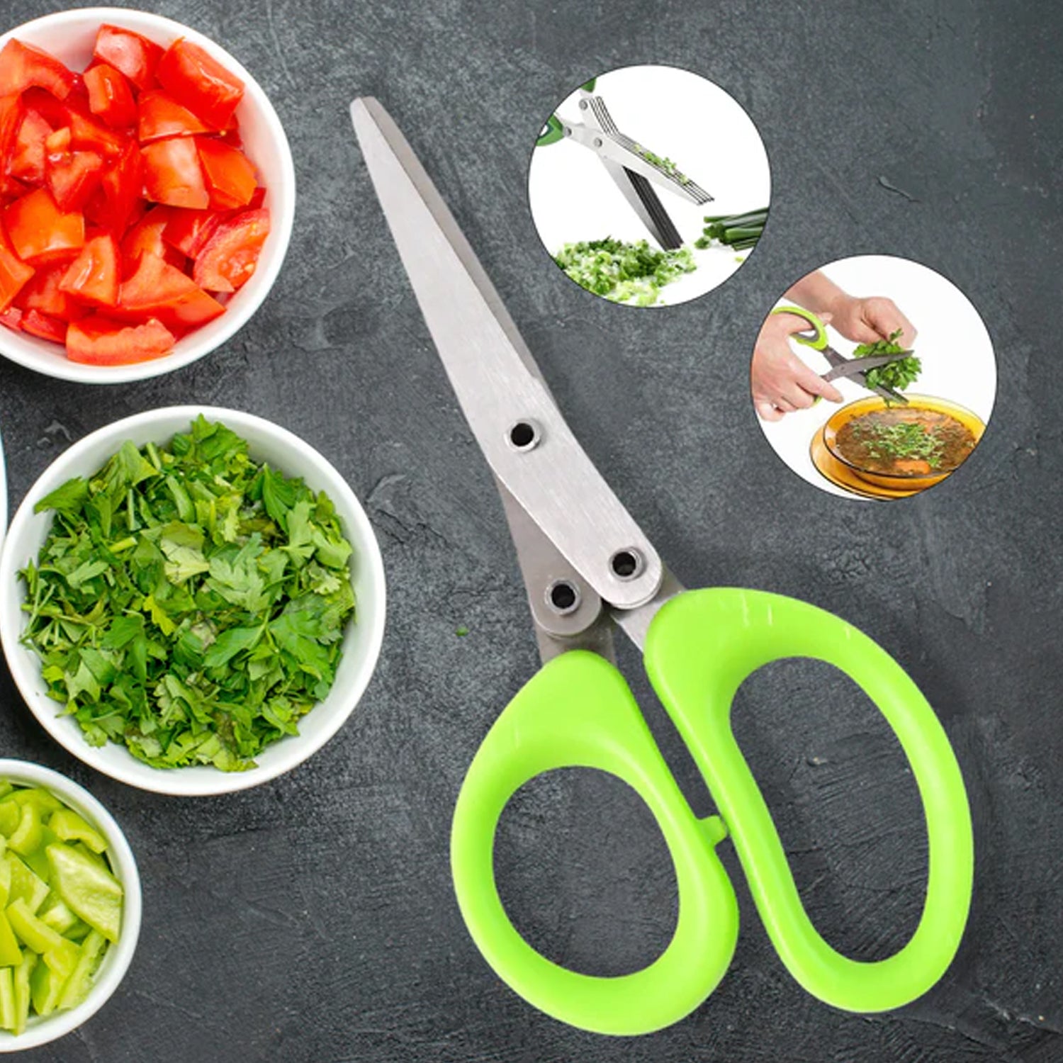 5-blade Multipurpose Kitchen Scissors With Cleaning Comb