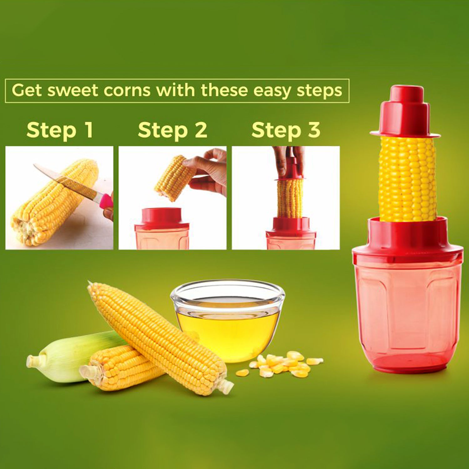 Corn Cutter With Steel Blades (1 Pc)